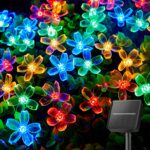 Brightown 60 LED Flower Solar String Lights Outdoor Waterproof Fairy Lights for Garden Yard Fence Patio Christmas Tree Wedding Party Decor, Multicolor