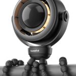 SWEETFULL Baby Stroller Fan – 4000mAh Rechargeable 4-Speed Quiet with LED Display & Night Light, Mini Portable 360° Clip On Safe Fan for Car Seat, Crib, Travel – Black