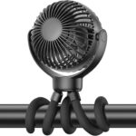 Portable Stroller Mini Fan – Flexible 3-Speed Personal Fan Clip on for Bed Sleep, Rechargeable Battery Treadmill Accessories Cooler, Newborn Summer Baby Essentials for Car Seat, Bike, Crib