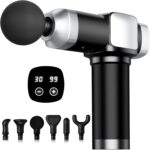 Deep Tissue Massage Gun, Portable Percussion Electric Muscle Massager for Pain Relief, Handheld Massagers with 30 Speeds & 6 Attachments for Back and Neck, Gifts for Men Women