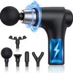 Massage Gun Deep Tissue Massage Gun for Back Pain Relief with 5 Heads 6speed Black