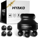 HYAKO F1 4-Heads Handheld Electric Deep Tissue Body Massager – Portable Orbital Professional Muscle Massager Tool for Easing Shoulder and Back Tension and Chiropractic Tool for Myofascial Release