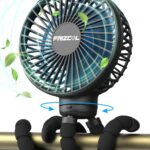 FRIZCOL Stroller Fan for Baby – Portable Fan Rechargeable – Battery Operated Fan(Use for 24Hrs) – Fan for Handheld/Clip On/Car Seat/Desk/Camping
