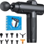 Massage Gun, Portable Deep Tissue Massage Gun for Pain Relief Super Quiet Neck Back Body, 10 Different Heads for Different Muscle Groups, 30 Speed with LCD Touch Screen