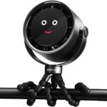 Stroller Fan Portable, Personal Fan for Travel, Air Turbo Tech & Digital display, Detachable 5 Speeds Rechargeable 360° Rotate Flexible Tripod Fan, For Home Office Stroller Camping – Black