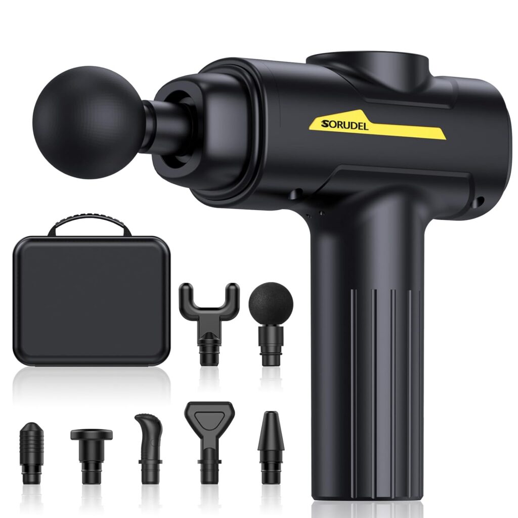 Deity Massage Gun,Massage Gun Deep Tissue for Pain Relief with 7 Massage Heads & 6 Speeds and Carrying Case (Black)