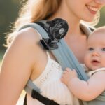 AMACOOL Mini Baby Fan with Clip for Carrier/Baby Car Seat/Bassinet, 3-Speed Portable Fan, 10H Cooling Rechargeable, Ultra Light 0.24 lb, Safe Gaps, 360° Rotatable for Diaper Backpack Stroller Travel