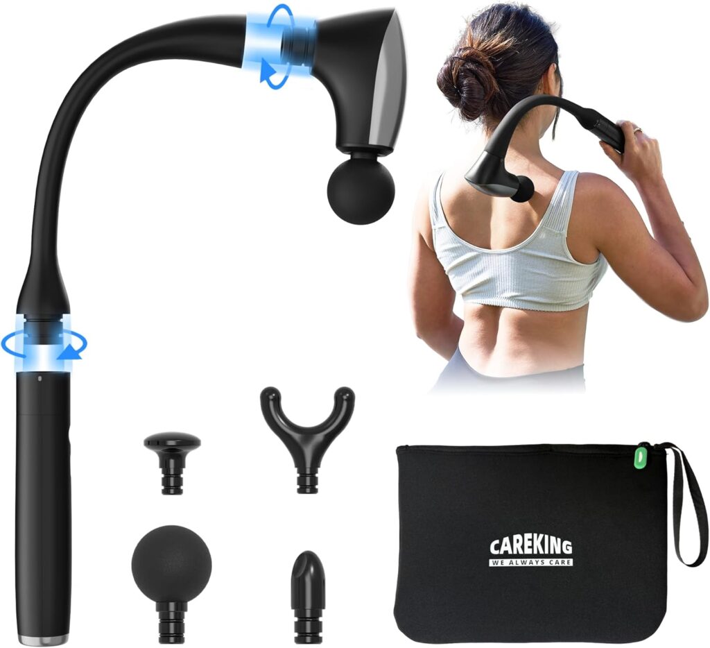 2-in-1 Detachable Muscle Massage Gun Deep Tissue with 20” Extension Handle, Back and Neck Massager for Pain Relief, Handheld Massager for Shoulder Lower Back Leg Waist, FSA-HSA Eligible