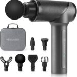 Medcursor Massage Gun, High Intensity Brushless Motor, Handheld Percussion Deep Tissue Massager with 6 Massage Heads for Sore Muscle and Stiffness, Gifts for Father/Dad (Gray)