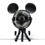 J.L. Childress Disney Baby Mickey Mouse Stroller Fan, Tripod Clip On Fan for Baby & Kids with 3 Speeds & 360 Rotation, use for Car, Travel, Handheld, Portable & Rechargeable, Summer Essential