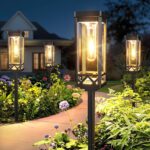 KOOPER Taller Solar Pathway Lights Outdoor, 8 Pack Upgraded Brighter Solar Garden Lights Solar Powered, Up To 15 Hours Outdoor Solar Lights for Yard Landscape Lighting Path Walkway Driveway Sidewalk