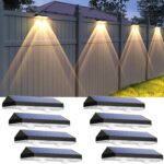 Solar Fence Lights Outdoor – 2700/4000/6000K 3 Mode, Waterproof LED, Fence Light Solar Powered for Outside, Backyard/Railing/Step/Patio/Wall and Home Improvement(8 Pack)
