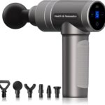Massage Gun Deep Tissue,Birthday Gifts for Men Women,Gifts for Boyfriend Girlfriend – Neck Back Massager for Pain Relief Deep Tissue with 6 Heads & 5 Speeds,Prime Today 2025(Grey)