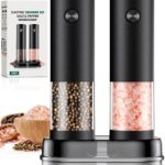 Electric Salt and Pepper Grinder Set Automatic Battery Pepper Mill Shakers Adjustable Coarseness Upgraded Larger Capacity with Led Home and Kitchen Appliances for New House Warming Gifts