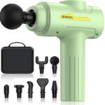 Massage Gun,Massage Gun Deep Tissue for Pain Relief with 7 Massage Heads & 6 Speeds and Carrying Case (Green)