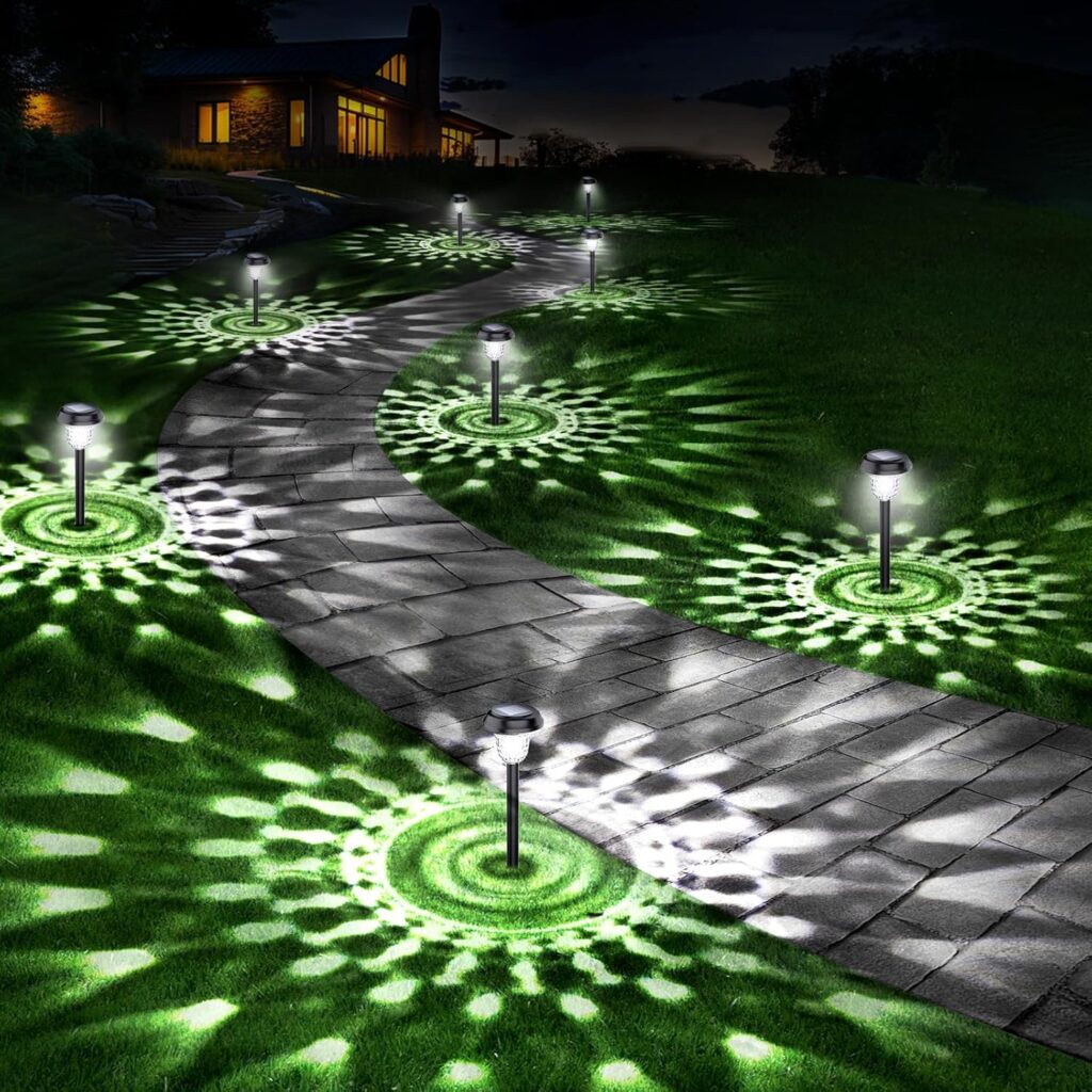 10 Pack Ultra Bright Solar Lights Outdoor Waterproof, from Dusk to Dawn Up to 12H Solar Light for Outside, Auto On/Off Solar Powered Garden Pathway Lights, Landscape Lighting (Cold White)