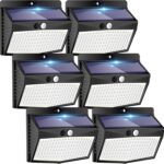 [6 Packs] Solar Lights Outdoor Motion Sensor Solar Security Lights Waterproof with 3 Lighting Modes Solar Powered Wall Lights Outside for Garden Fence Yard Deck