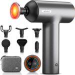 arboleaf Thermal Massage Gun Deep Tissue with Heat, Handheld Muscle Percussion Massager with Full-Metal Head, 6 Replacements for Athletes Pain Relief, Relax, Gifts for Men and Women