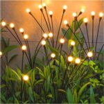 TONULAX Solar Garden Lights – Upgraded Solar Swaying Light, Sway by Wind, Outdoor Lights, Yard Patio Pathway Decoration, High Flexibility Iron Wire & Heavy Bulb Base, Warm White (4 Pack)