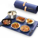 Food Warming Mat – Fast Heating Silicone Electric Warming Tray with 4 Level Temperature, Raised Feet Protects Table, Roll Up Buffet Hot Plates Heat Pad, Portable Food Warmer for Parties Home Travel