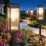 Solar Pathway Lights Outdoor, 6 Pack Upgraded Solar Lights Outdoor Waterproof, Bright Up to 15 Hrs Auto On/Off Garden Light for Yard Patio Lawn Path Walkway Driveway Outside Decor