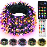 Dazzle Bright Smart Color Changing Halloween Lights, 66FT 200 LED RGB String Lights with Remote & App Controlled, Christmas Decorations for Indoor Outdoor Holiday Xmas Tree Party Decor