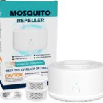 Mosquito Repellent Outdoor Patio, Bug Repellent Outdoor Electronic Mosquito Repeller for Camping Outing Hiking, Plant-Based Mosquito Control Device(2 Refill, Citronella)
