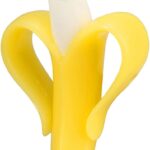 Banana Teether, Soothing Pain Relief Soft Silicone Train Baby Toothbrush, Teething Toys for Babies, Toddlers, Infants, BPA Free for Oral Hygiene, Food Grade, Soothes Babies Sore Gums