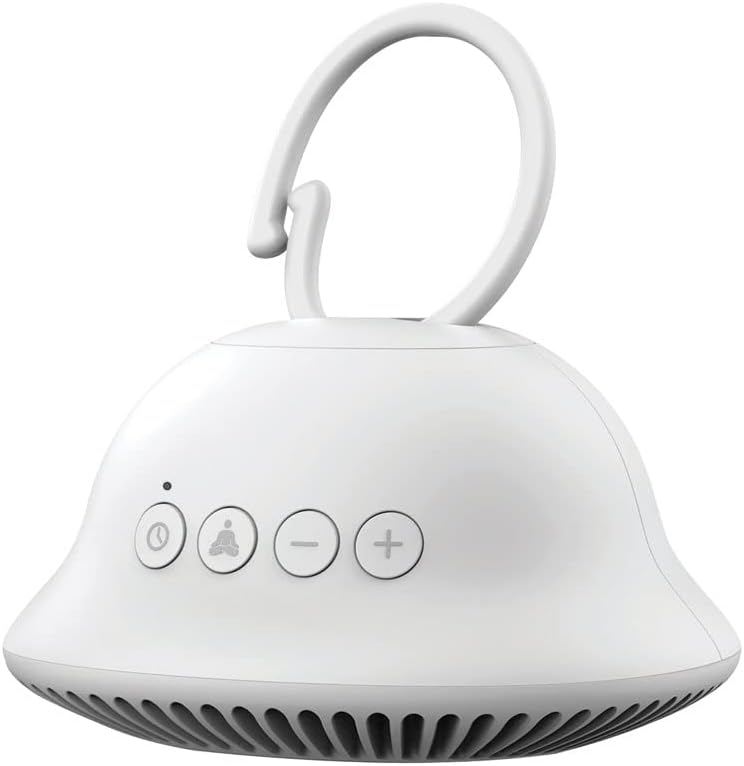 Homedics Sound Machine for Babies and Parents On-The-Go. Integrated Clip White Noise Sound Machine with Heartbeat and Lullaby Sounds. Downward Facing Speaker for Strollers
