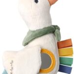 Itzy Ritzy Bitzy Traveler Car Seat & Stroller Toy for Babies – Developmental Sensory Toy Features Crinkle & Rattle Sounds & Multiple Textures – Hanging Travel Buddy for On-the-Go Entertainment (Goose)