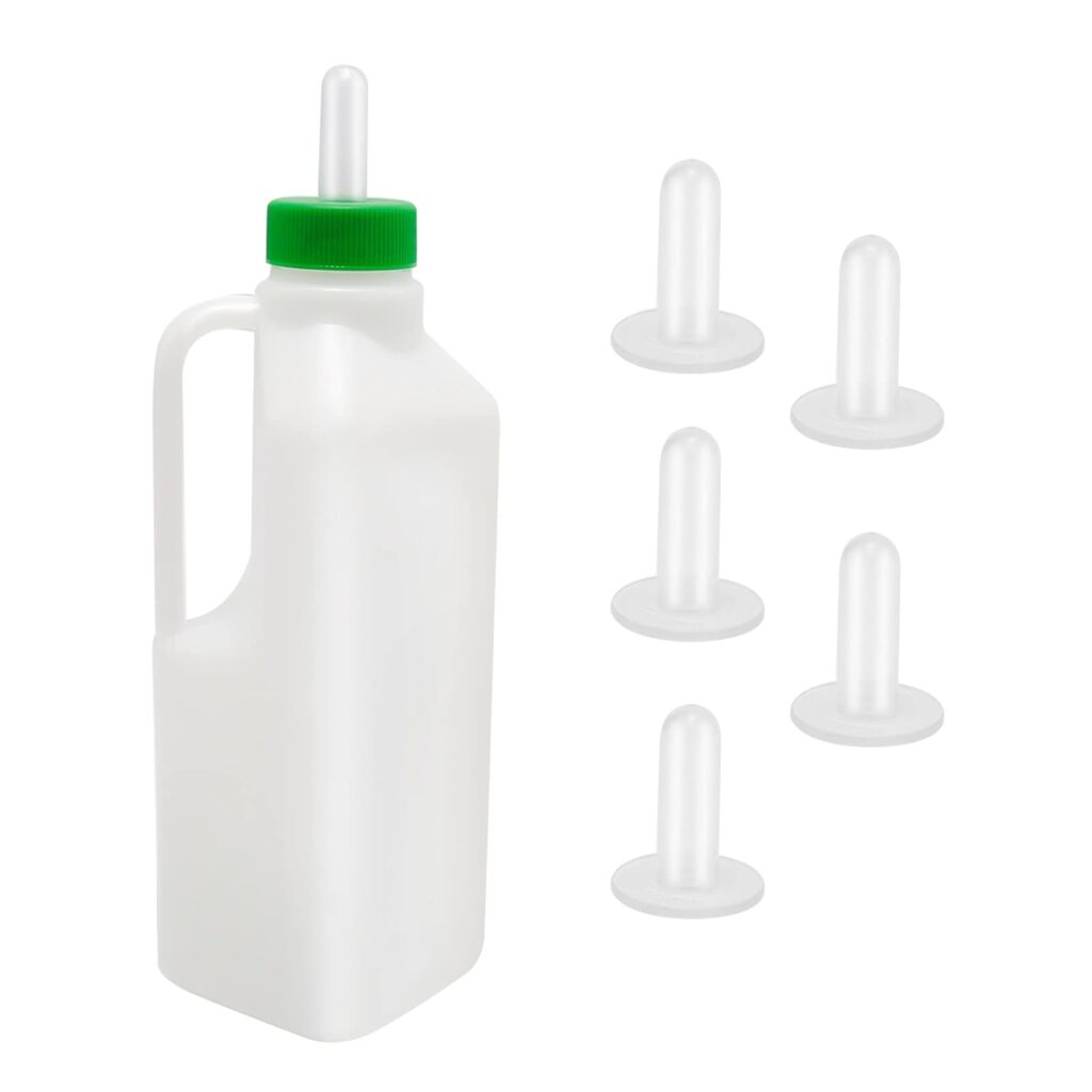 850ML Animal Feeding Bottle with 5 Nipples Lamb Nursing Bottle Feeding Goat Milk Bottle Calf Milk Feeder Bottle for Sheep Lambs Piglets