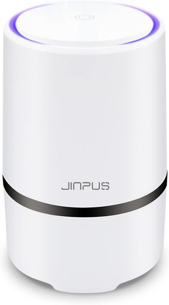 JINPUS Air Purifier Small Portable Air Cleaner for Bedroom with HEPA Filter, Upgraded Low Noise Home Air Purifiers GL-2103 (Powered by 4.9 ft USB Cable, No Adapter)