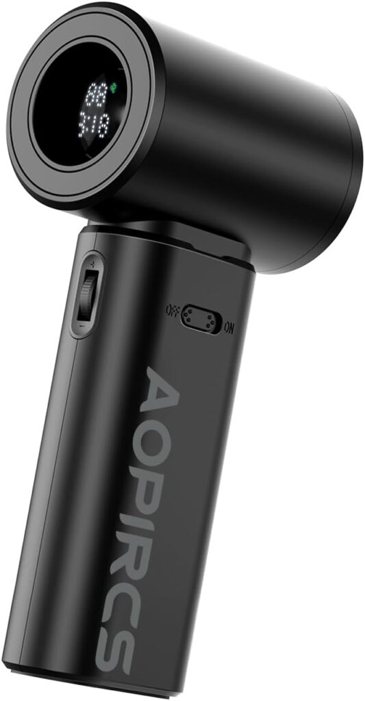 Portable Fan – 24000RPM High Speed Mini Turbo Handheld Fans with Digital Display – Rechargeable Battery Powered Fan, for Travel Essentials, Camping Gear Accessories, Gifts for Men, Women