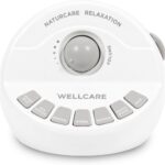 WELLCARE-Naturcare Sound Relaxation, White Noise, 7 Nature Sounds, Sleep Sound Machine, Calm Infants, for Baby, Kids, Adult. Stepless Volume, Timer, Powered by Adapter(Incl.) or Batteries(Not Incl.)