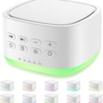 Magicteam White Noise Machine 10 Colors Lights and 25 Soothing Sounds Sleep Sound Machine with 5 Timers with Memory Feature Portable Sound Machine for Baby Adults. (White)