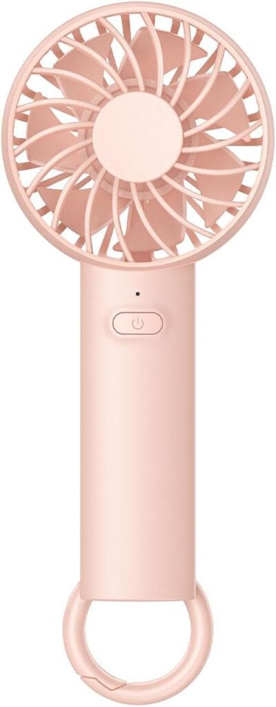Lamicall Mini Portable Fan, 3 Speed Handheld Fan, Rechargeable Battery Personal Fan Makeup Eyelash Dryer for Travel Office Outdoor Women Men Cute Design-Pink