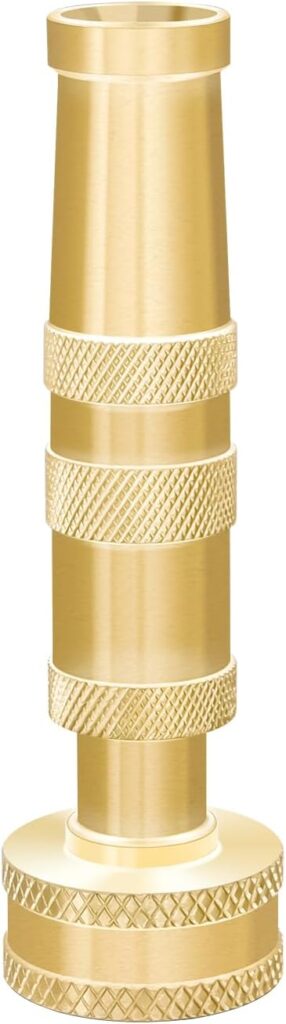 Solimeta Heavy-Duty Brass Adjustable Garden Hose Nozzle, Twist Garden Hose Sprayer Nozzle