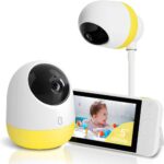 Ellie Pro Baby Monitor with Camera and Audio,5” IPS 2K UHD Resolution,6000mAh Battery, Remote Pan-Tilt-5X Zoom, 2-Way Talk,No WiFi, Night Vision, Virtual Fence 24hr Play Back and 1000ft Range