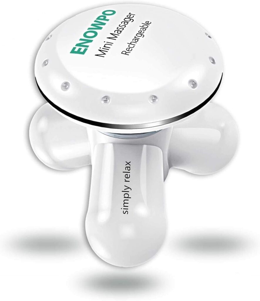 Handheld Mini Massager Hand Held Full Body Personal Massager Percussion Muscle Pain Relief for Neck, Back, Shoulder, Hand Massage Tools Cordless Massagers Vibrating-White