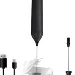 Handheld Milk Frother, Type C Rechargeable Electric Blender Coffee Frother, 3 Mixing Speeds Mini Milk Frother Beverage Blender with 2 Whiskers for Coffee Matcha Smoothie Latte Cappuccino