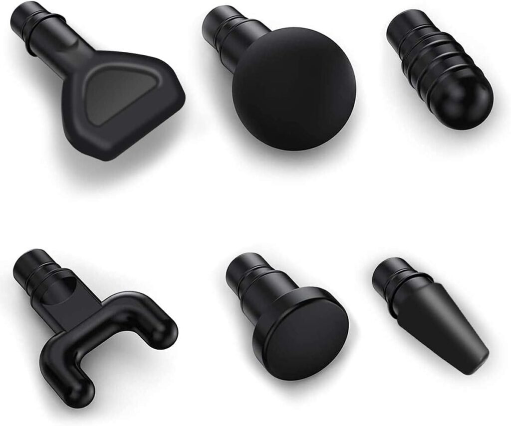 Massage Gun Heads for Hypervolt Go,Replaceable Massager Gun Attachment 6 Different Muscle Massager Heads Deep Tissue Percussion Plug and Play Salon Tools Home Pain Relief New Upgrade Massage Head