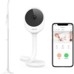 NETVUE Peekababy Baby Camera with Wireless Audio, Adjustable Crib Mount Monitor, Works via 2.4GHz Wi-Fi for Wide Coverage & Stable Connection, Smart App, Two-Way Talk (White)