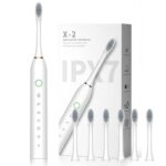 Electric Toothbrush for Adults and Kids, Wireless Rechargeable Tooth Brush with 6 Replacement Heads, 6 Modes, Deep Clean Sonic Toothbrush to Protect Gums, USB Fast Charging, 2 Minute Timer