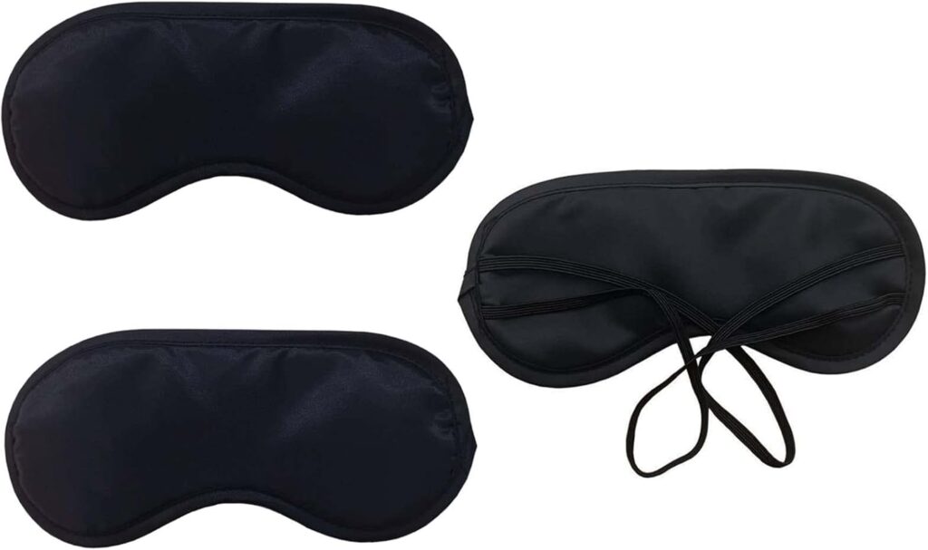 Medsuo 3pcs Comfortable Soft Sleep Eye Masks Shade Cover Lightweight Sleeping Blindfold for Men and Women, Suitable for Travel Sleep or Party Supplies (Black)