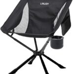 Lightweight Portable Camping Chair,Folding Camping Chair for Adults Support up to 300lbs with Cup Holder,Storage Bag (Black)