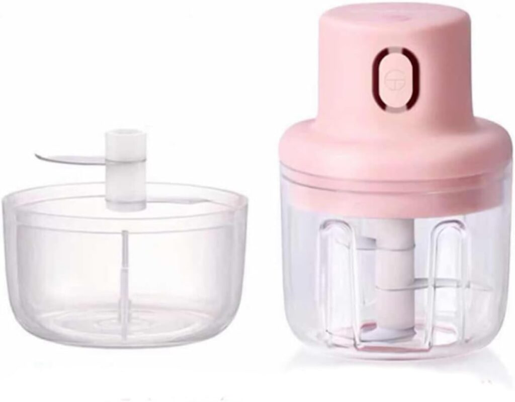 Electric Garlic Chopper Mini with 2Cups, Wireless Electric Food Processor with USB Charging, Mini Veggie Chopper for Small Vegetable Onion Tomato Pepper Herb