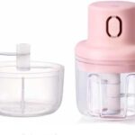 Electric Garlic Chopper Mini with 2Cups, Wireless Electric Food Processor with USB Charging, Mini Veggie Chopper for Small Vegetable Onion Tomato Pepper Herb