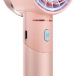 AMACOOL Portable Handheld Turbo Fan, 17Hrs Runtime, 4 Speeds Wind, Cool Metal Body, Rechargeable Battery Personal Fan, Mini Pocket Fans for Girl Woman Man Travel Makeup Camping Outdoor-Pink