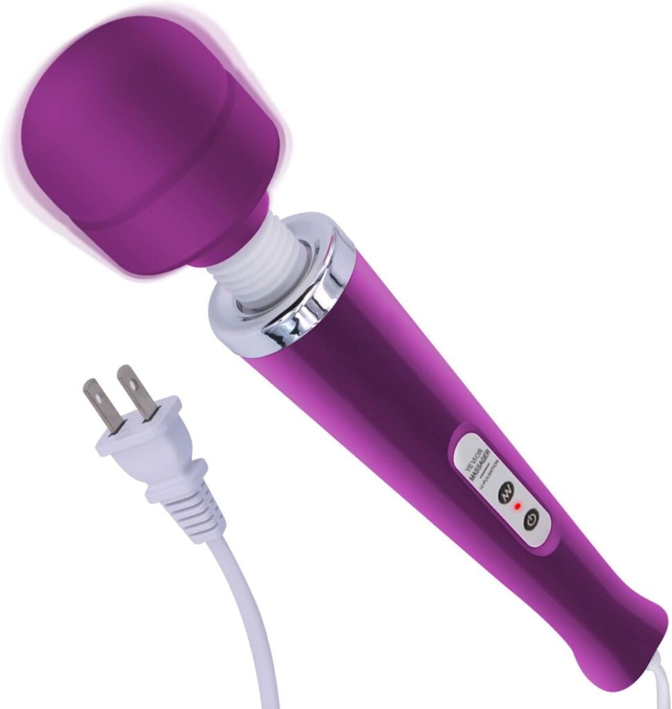 YEVIOR Wired Powerful Handheld Back Massager with 10 Pulse Settings, Personal Total Body Therapy Massager for Sports Recovery, Muscle Aches, Body Pain (Purple)