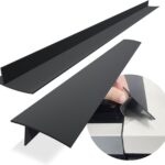 Silicone Stove Counter Gap Cover / Filler by Kindga 25″ Long, Sealing Spills Between Kitchen Appliances Washing Machine and Stovetop, Set of 2 (Black)